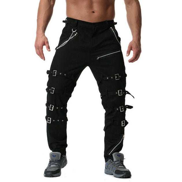 Men's Leather Black Steampunk Pant