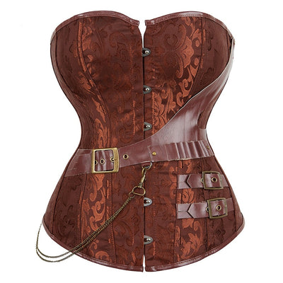 Brown Leather Steampunk Corset