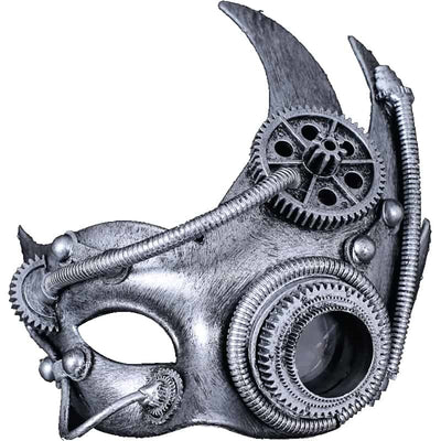 Silver Steampunk Half Mask