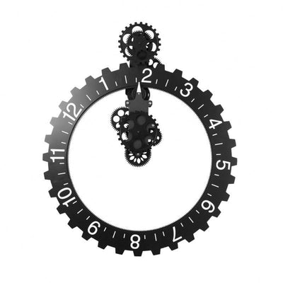 Steampunk Clock Moving Gears - Black - Clocks