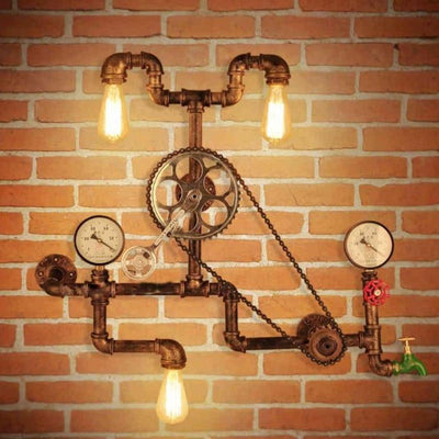 Steampunk Lamp Wall Pipe - Lamps