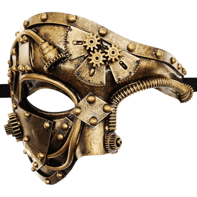 Steampunk Masquerade Mask - Gold - Steampunk Mask