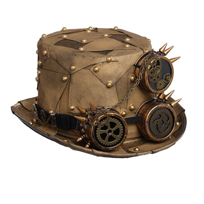 STEAMPUNK TOP HAT WITH GOGGLES - 58 CM