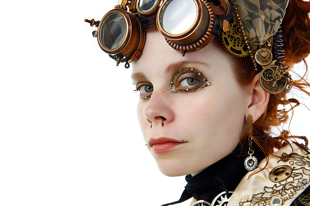How can steampunk makeup enhance a retro-industrial look