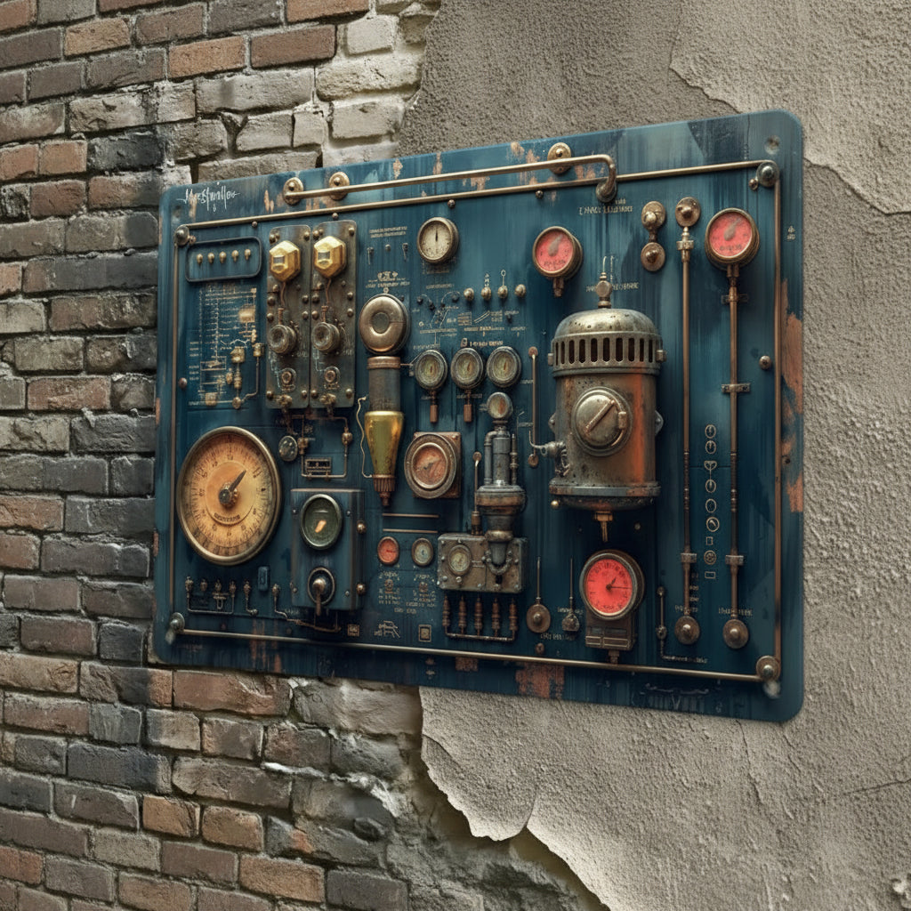 2D Steampunk Iron Wall Art Plaque