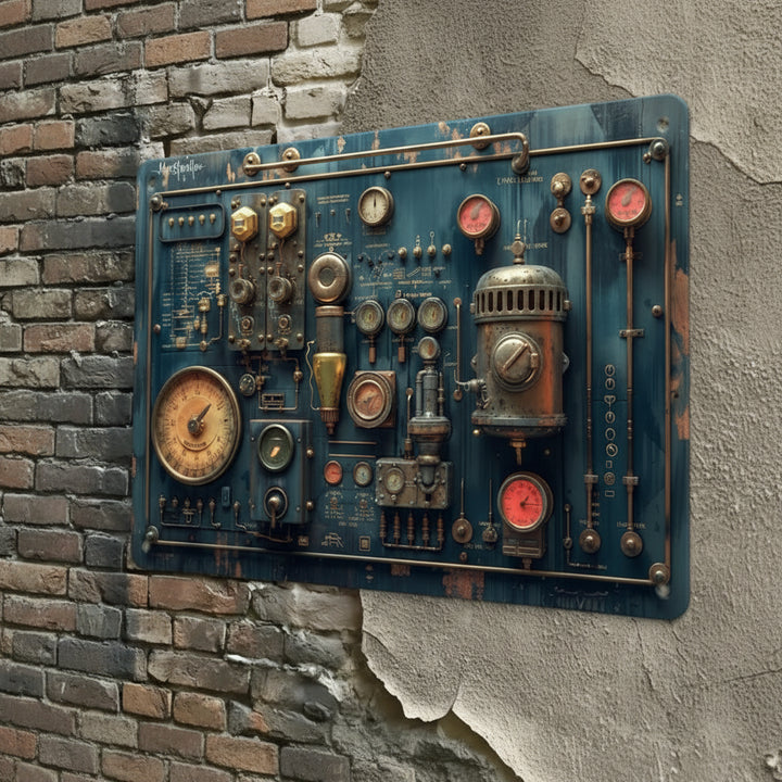 2D Steampunk Iron Wall Art Plaque