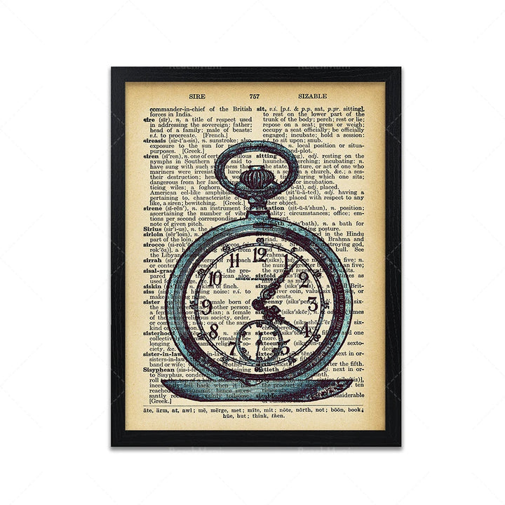 Abstract Dictionary Art Print Steampunk Design
