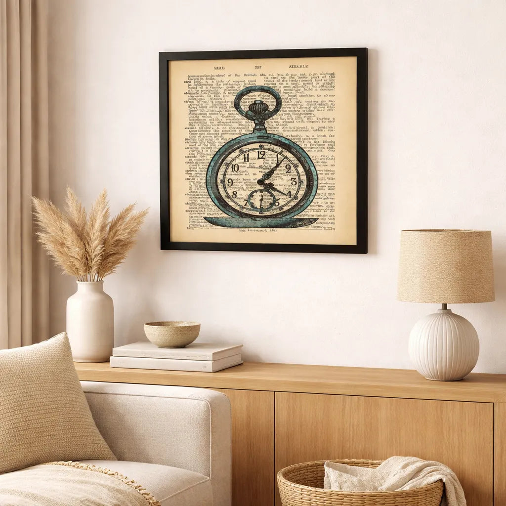 Abstract Dictionary Art Print Steampunk Stylish