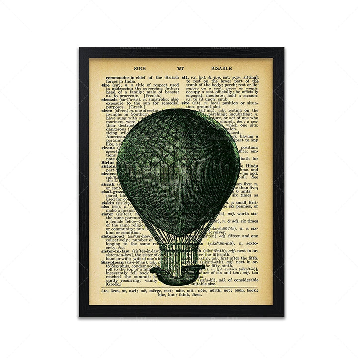 Abstract Steampunk Hot Air Balloon Wall Art Style