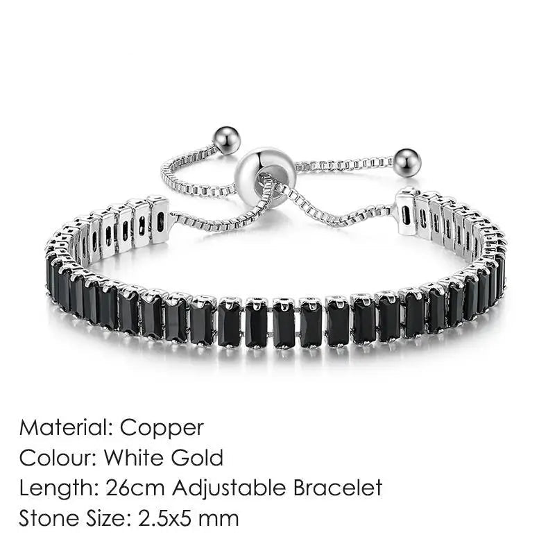 Adjustable Black Crystal Steampunk Bracelet chic
