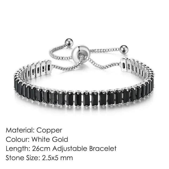 Adjustable Black Crystal Steampunk Bracelet chic