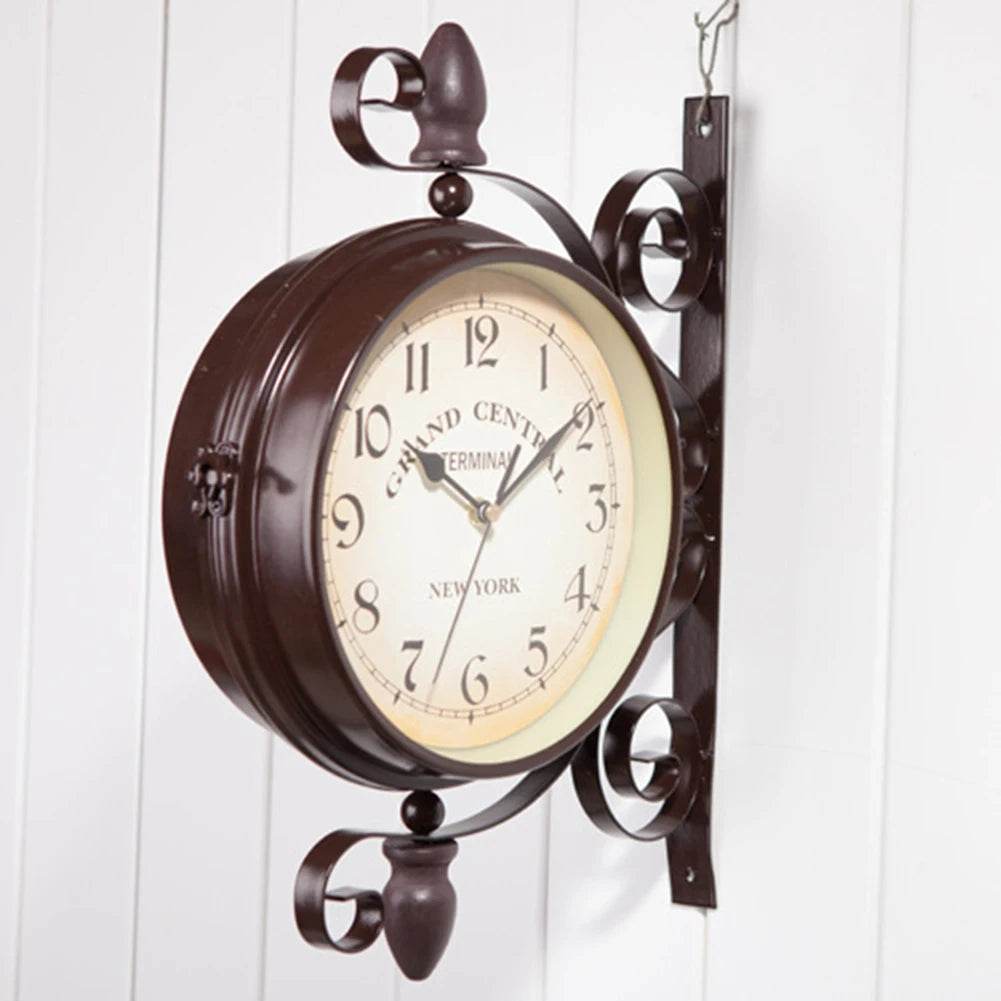 Antique Steampunk Iron Wall Clock elegant
