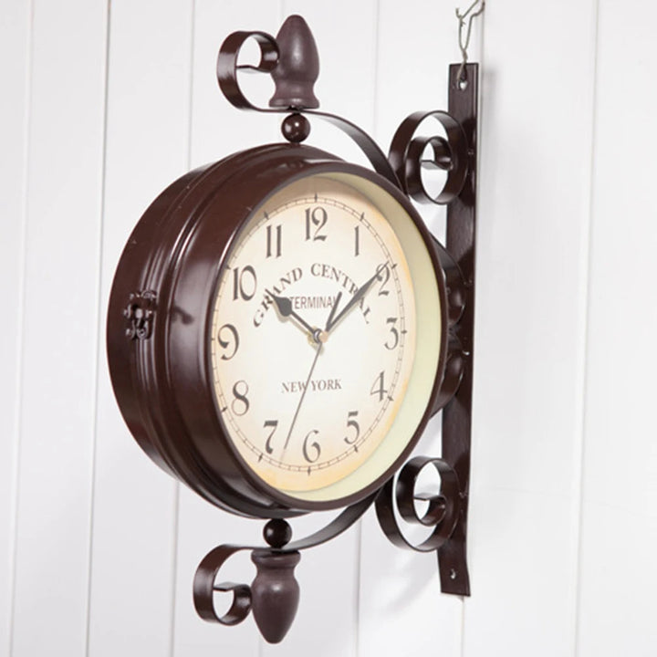 Antique Steampunk Iron Wall Clock elegant