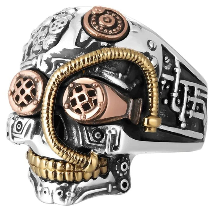 Artistic Skull Steampunk Ring bold