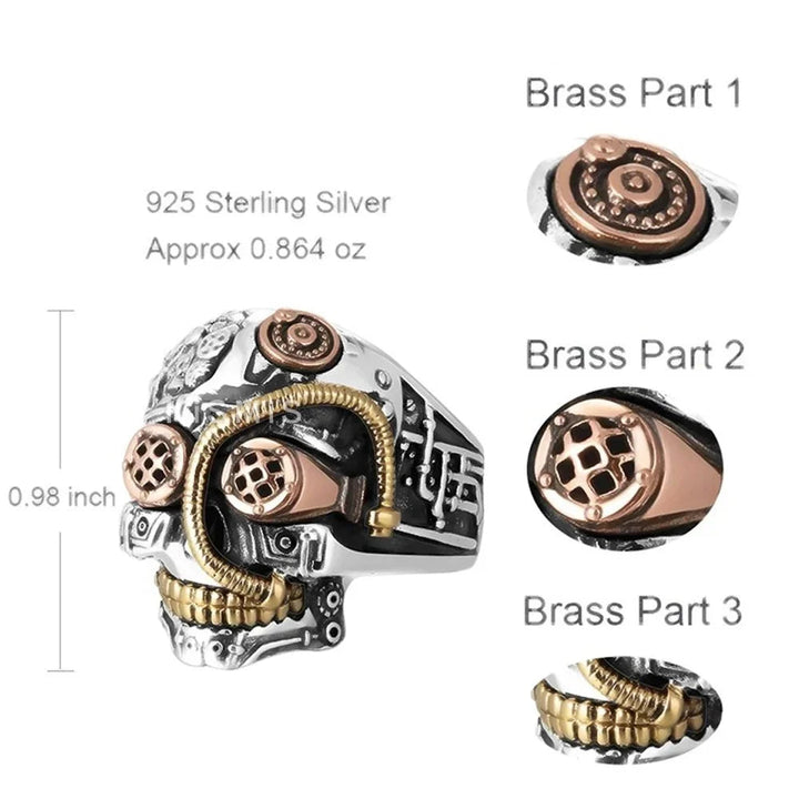 Artistic Skull Steampunk Ring gothic