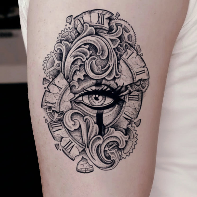 Artistic Steampunk Eye Tattoo