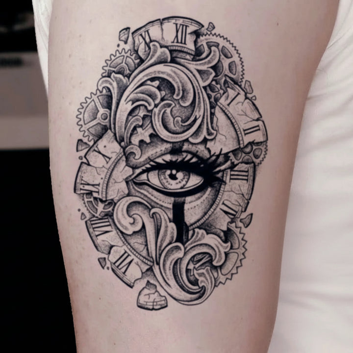 Artistic Steampunk Eye Tattoo
