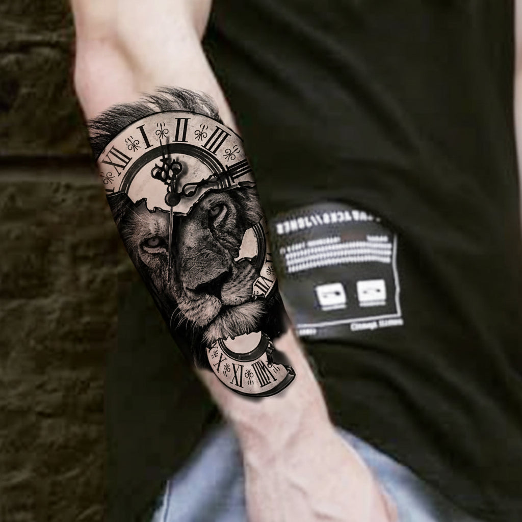 Artistic Steampunk Lion Tattoo