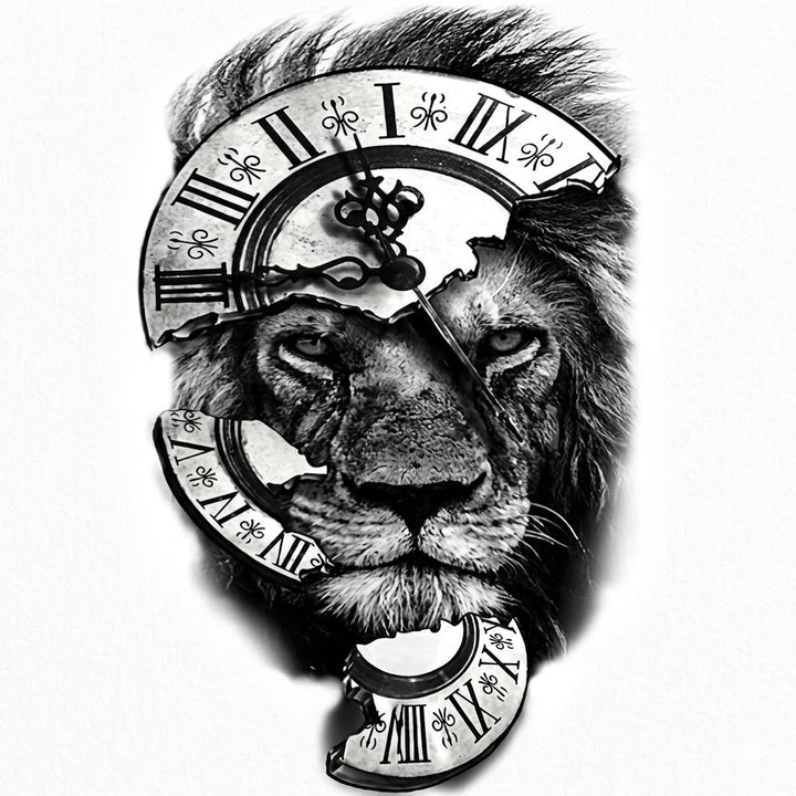 Artistic Steampunk Lion Tattoo tendance