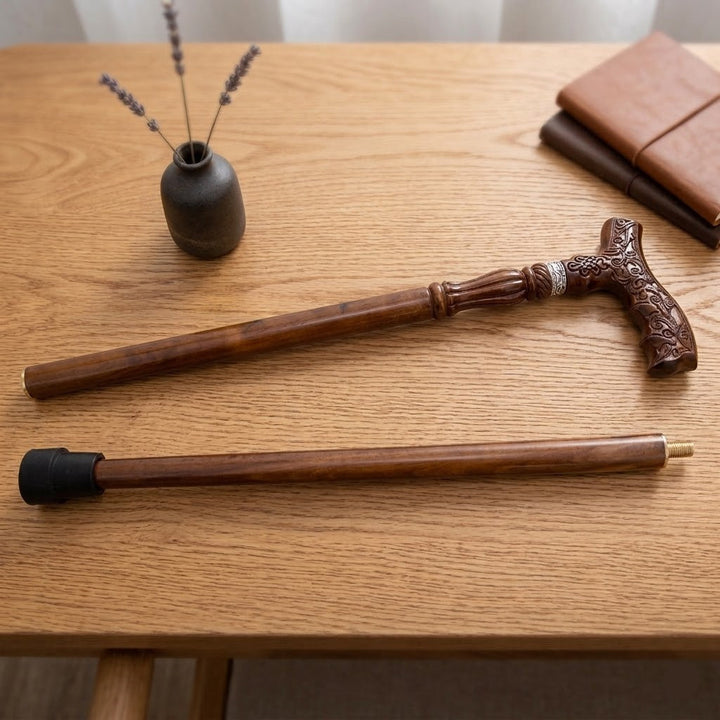 Artistic Wooden Steampunk Cane
