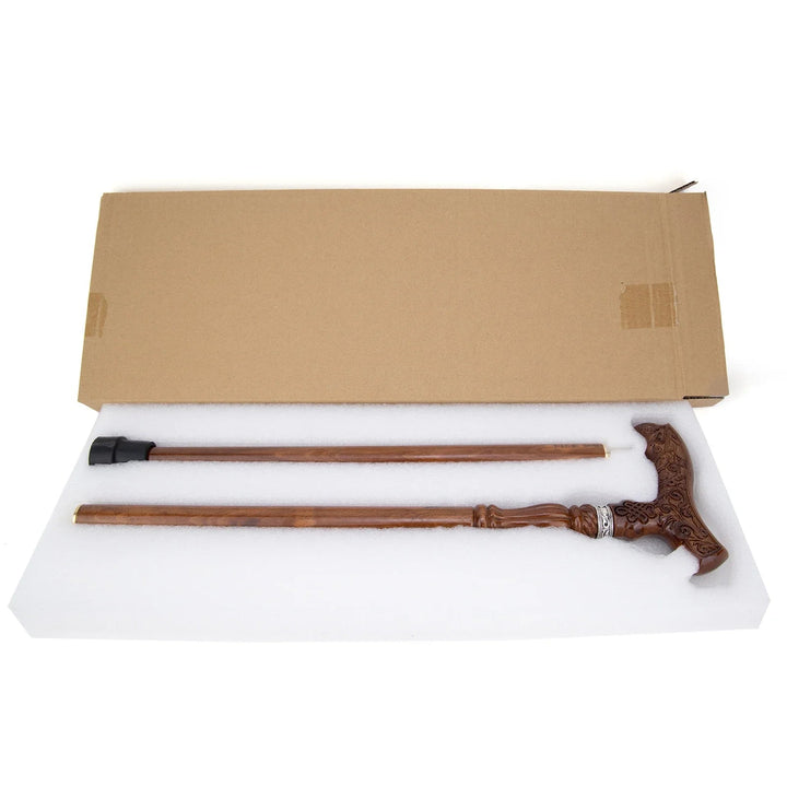 Artistic Wooden Steampunk Cane package