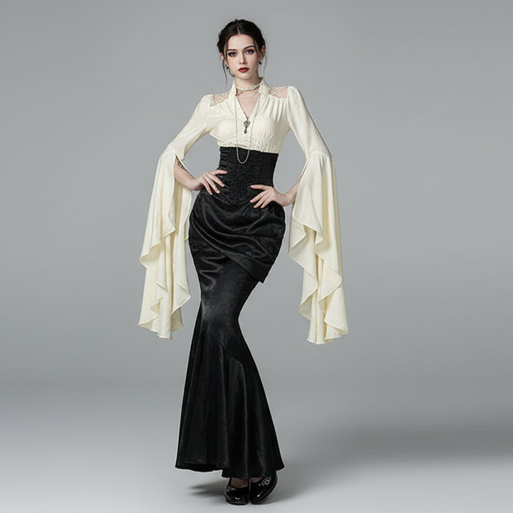 Asymmetrical High-Waisted Gothic Steampunk Skirt