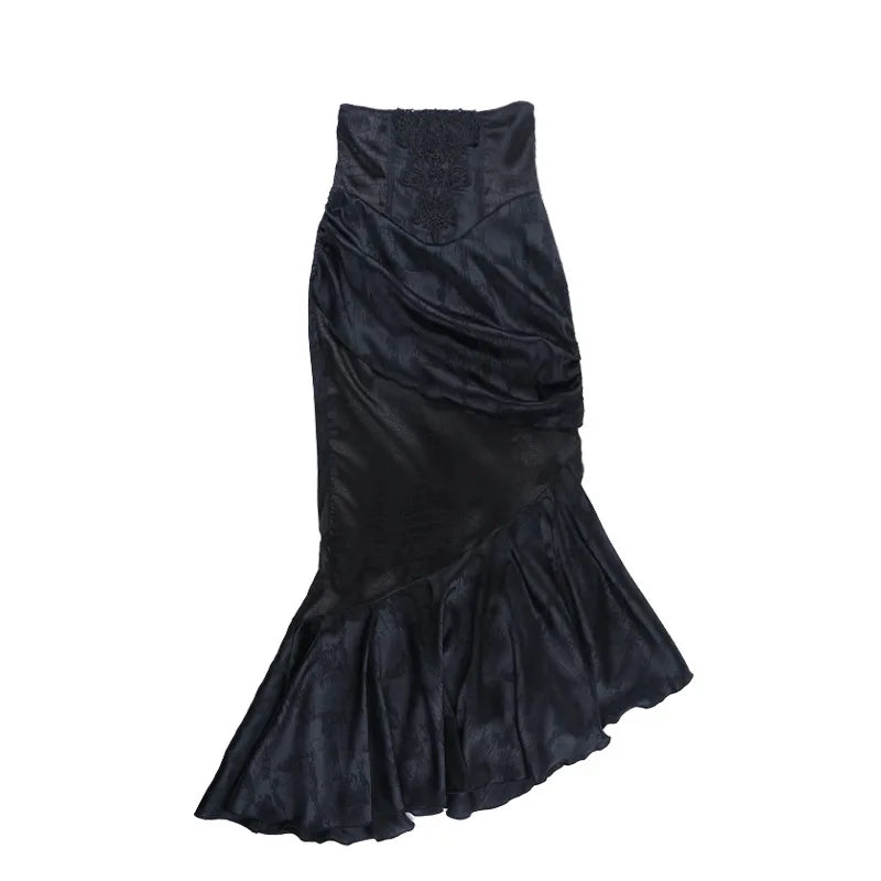 Asymmetrical High-Waisted Gothic Steampunk Skirt alternative