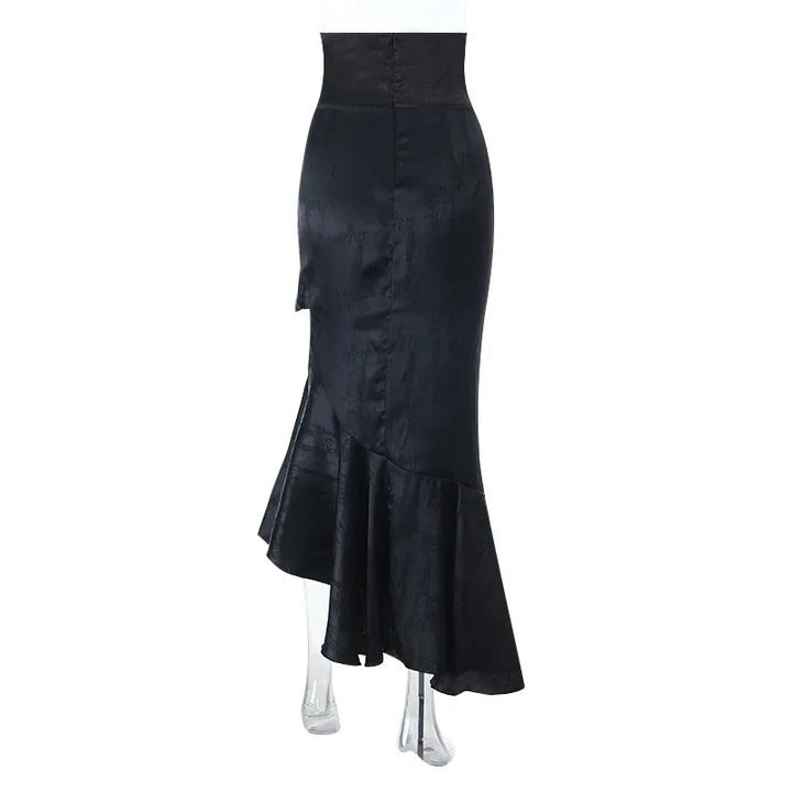 Asymmetrical High-Waisted Gothic Steampunk Skirt stylish