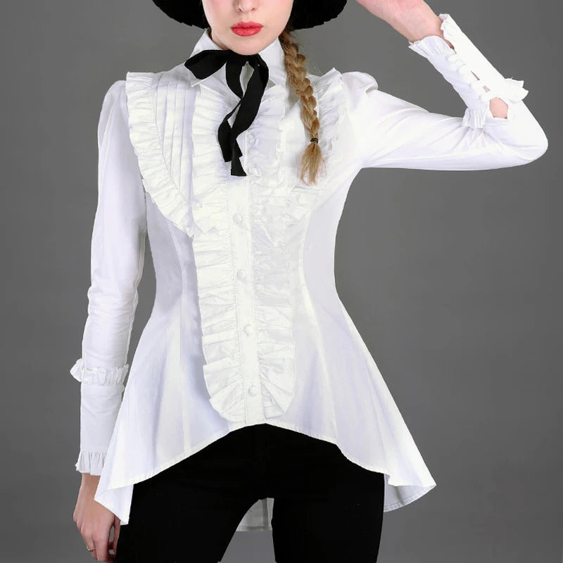 Asymmetrical Ruffled Steampunk Lolita Shirt