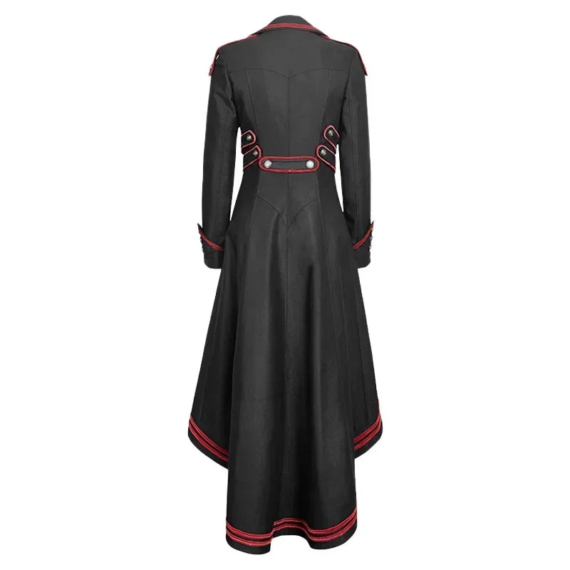 Asymmetrical Steampunk Medieval Coat Back