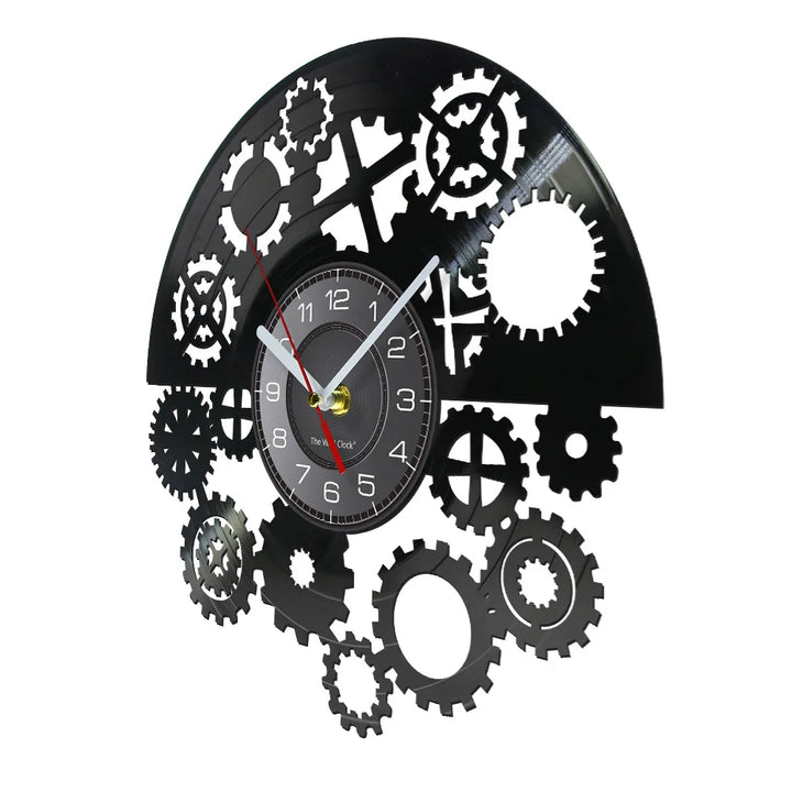 Asymmetrical Steampunk Vinyl Record Clock chic