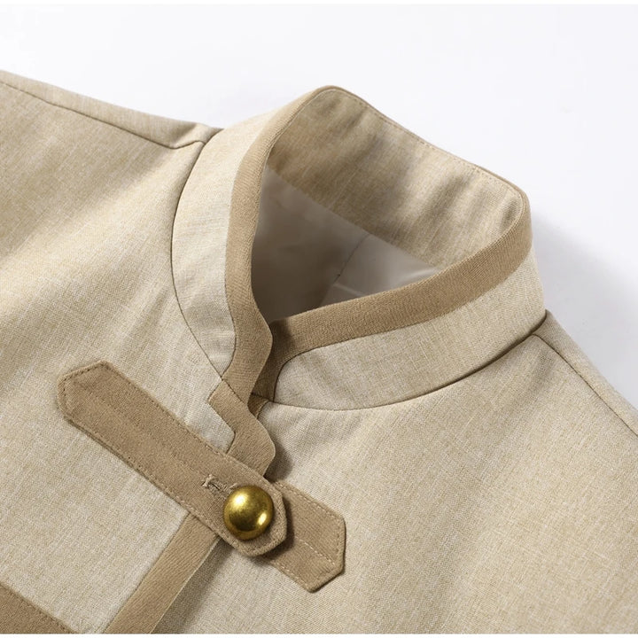Beige Retro Chic Steampunk Jacket elegant