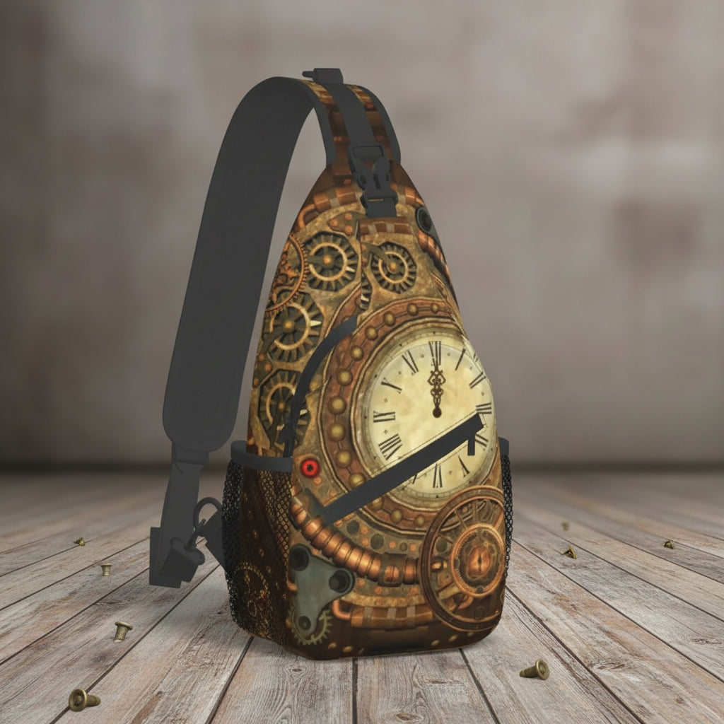 Bike Bag With A Steampunk Watch Print