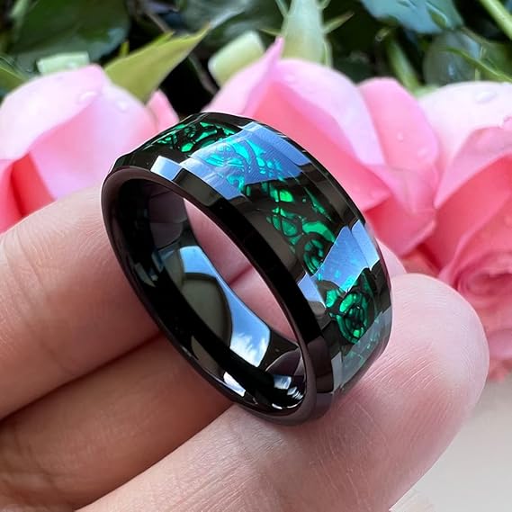 Black And Green Steampunk Ring stylish