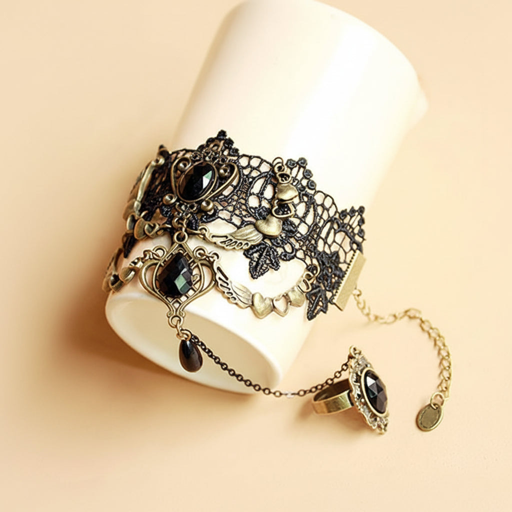 Black Lace Steampunk Bracelet
