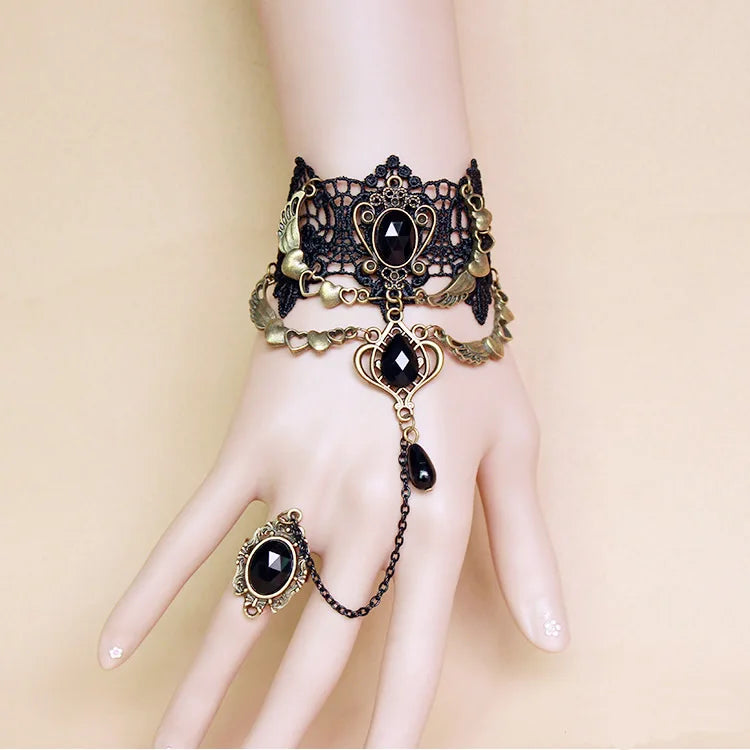 Black Lace Steampunk Bracelet chic