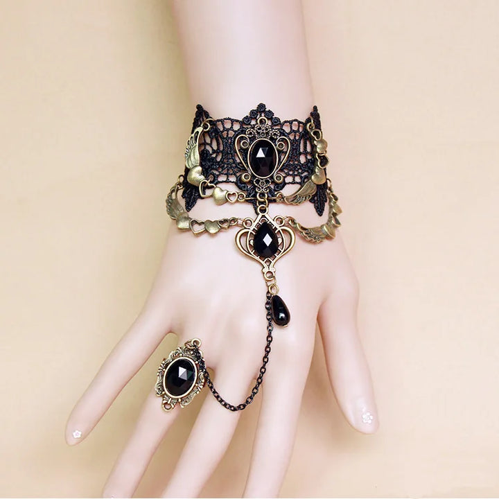 Black Lace Steampunk Bracelet chic