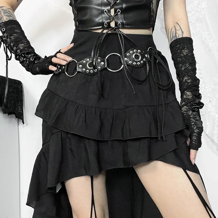 Black Retro Steampunk Skirt bold