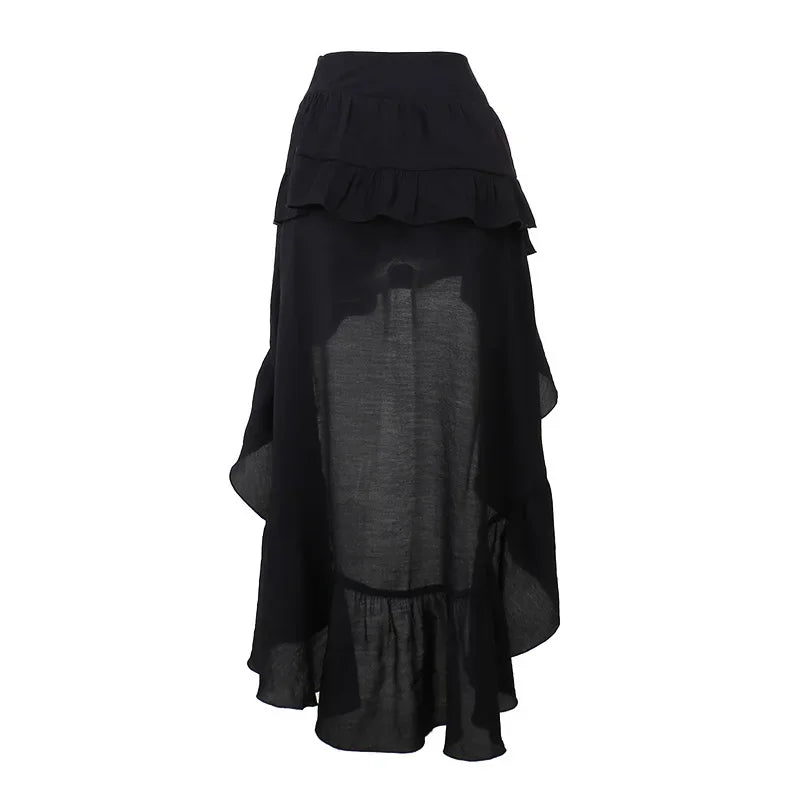 Black Retro Steampunk Skirt gothic
