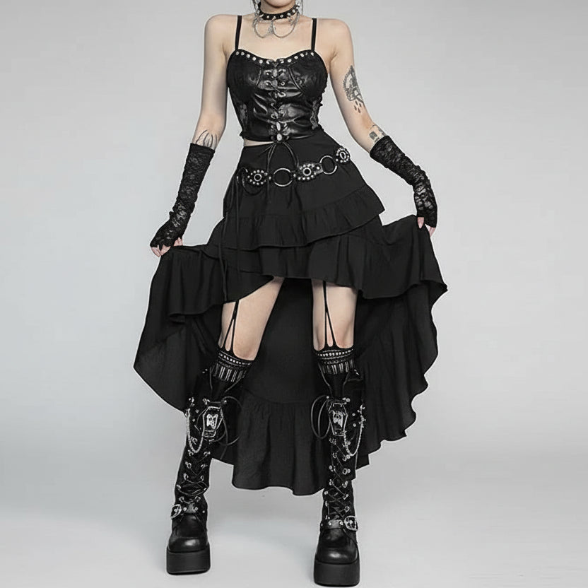 Black Retro Steampunk Skirt vintage
