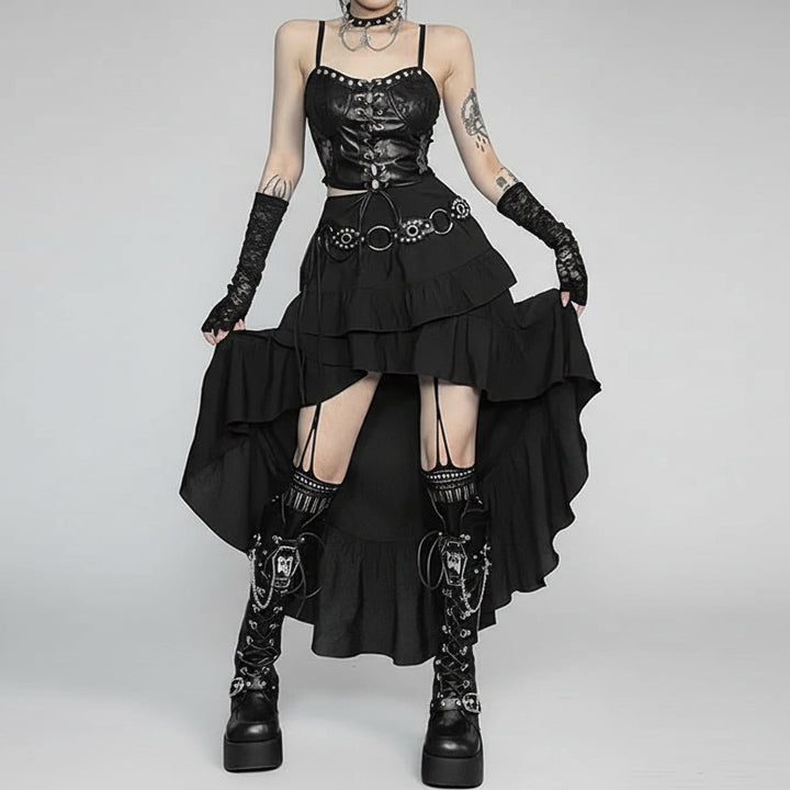 Black Retro Steampunk Skirt vintage