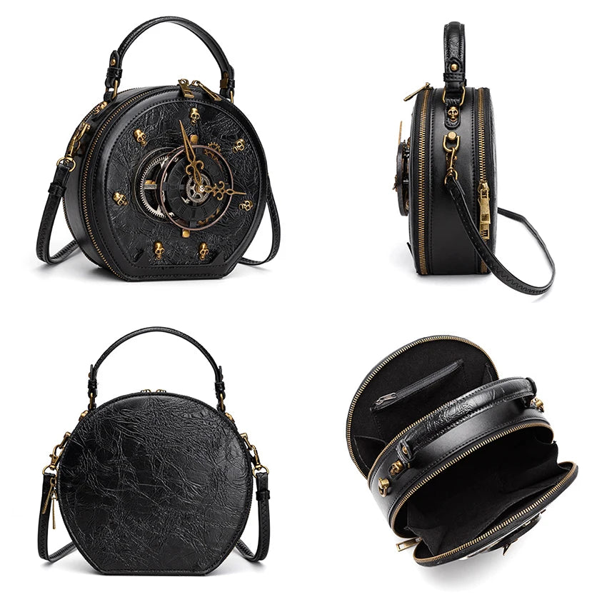 Black Round Steampunk Shoulder durable