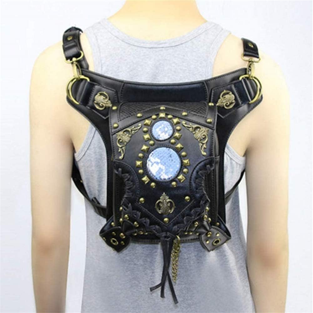 Black Steampunk Bag With Gold Rivets durable