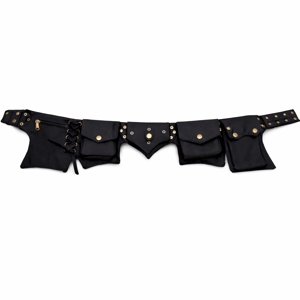 Black Steampunk Belt Bag Style 