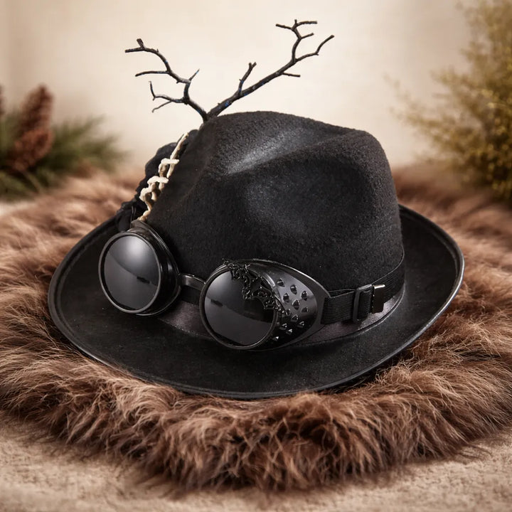 Black Steampunk Bowler Hat