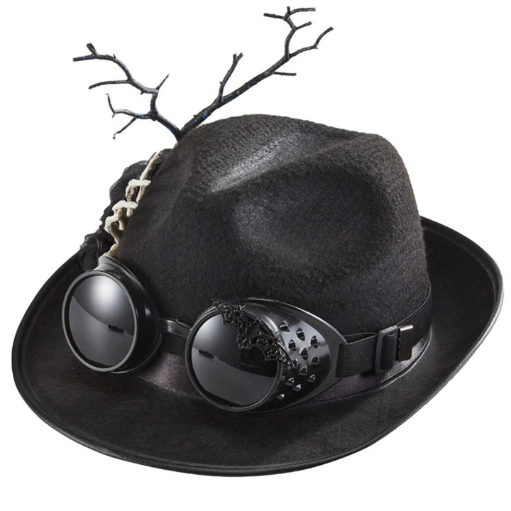 Black Steampunk Bowler Hat Style