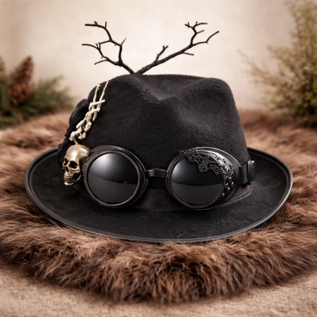 Black Steampunk Bowler Hat Stylish