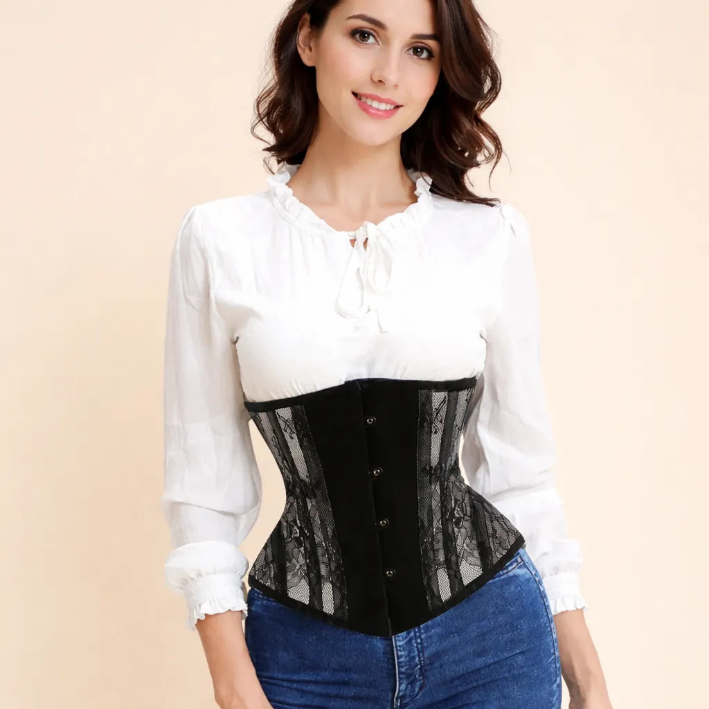 Black Steampunk Corset with Lace
