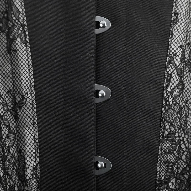 Black Steampunk Corset with Lace Style