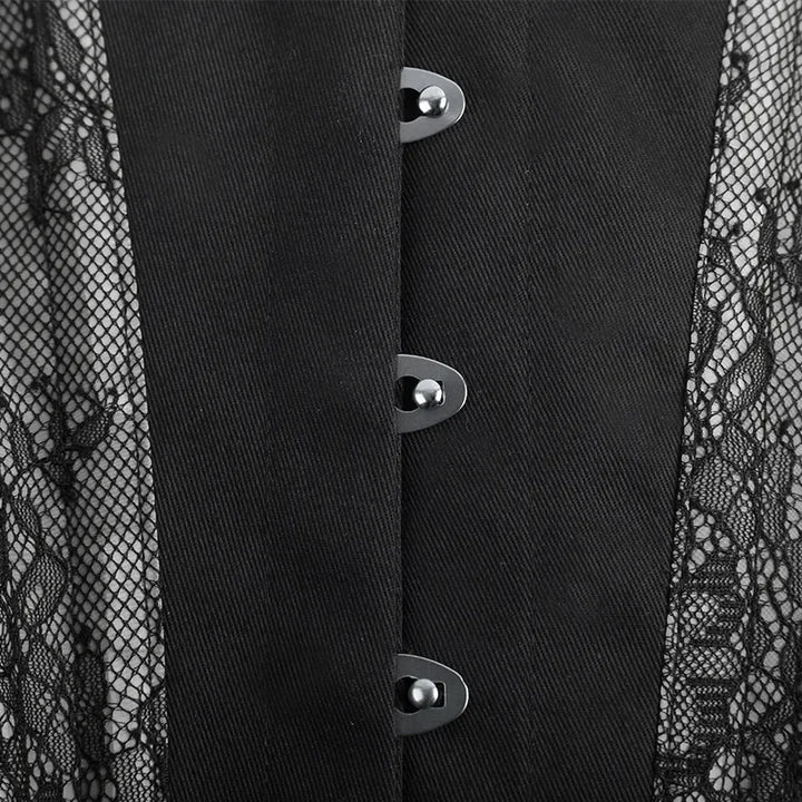 Black Steampunk Corset with Lace Style